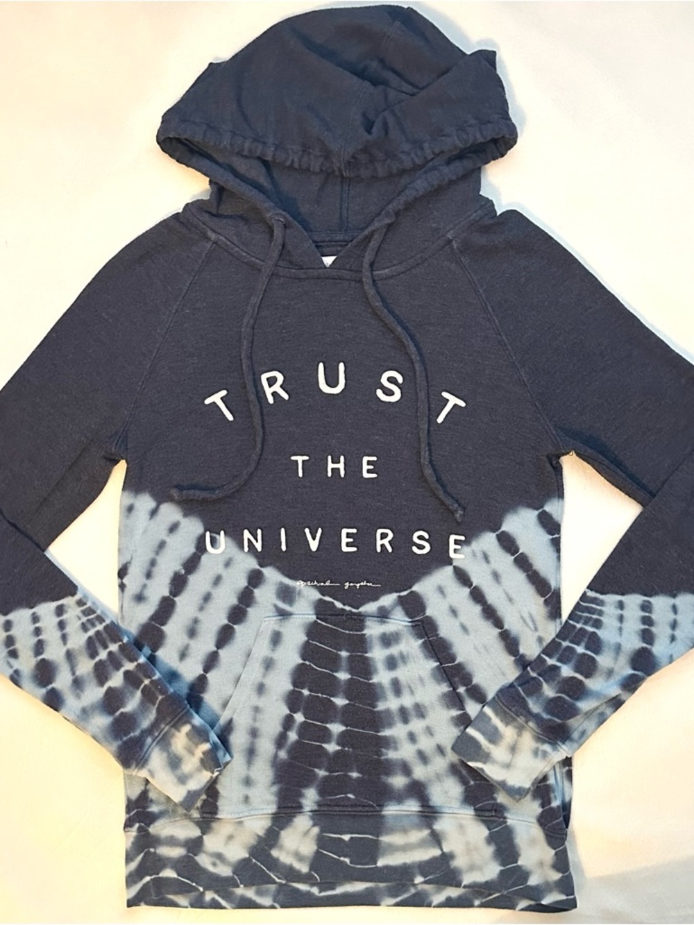 Spiritual Gangster Trust the Universe Savasana Blue Tie Dye Hoodie XS positivity